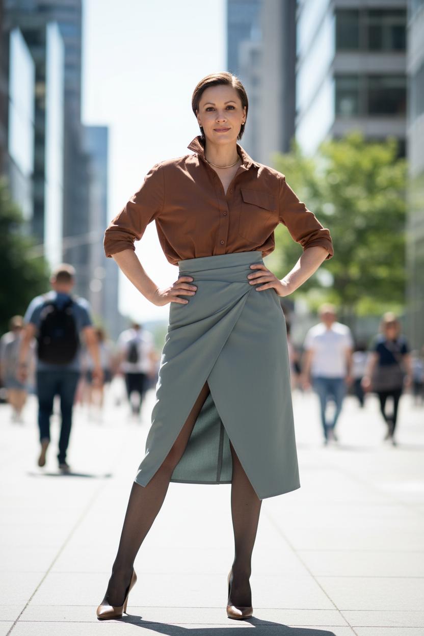 Какой цвет сочетается с коричневым в одежде — фото 7