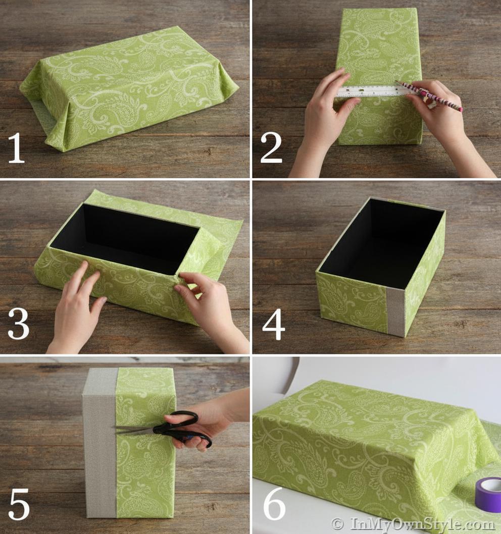 Как обшить коробку тканью своими руками: пошаговая инструкция, советы и идеи — фото 5