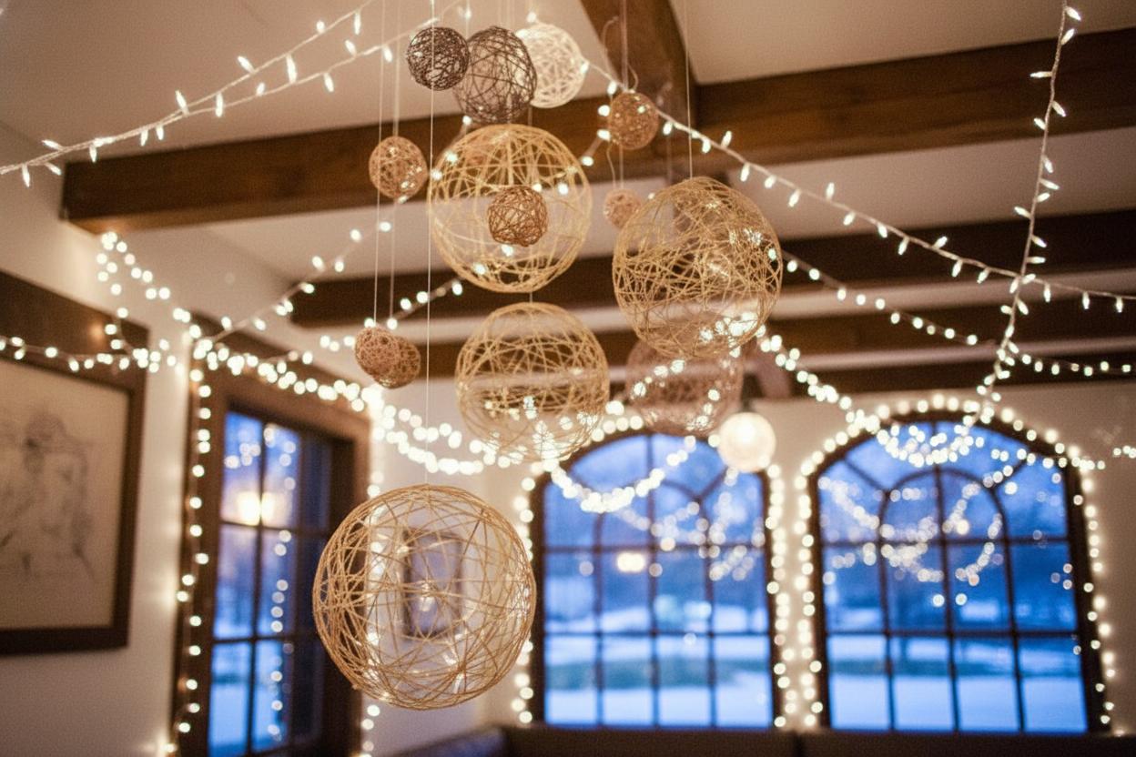 Новогодние шары из ниток - оригинальное украшение для елки своими руками — фото 2