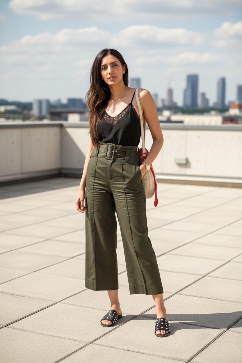 С чем сочетается оливковый цвет в одежде — фото 5