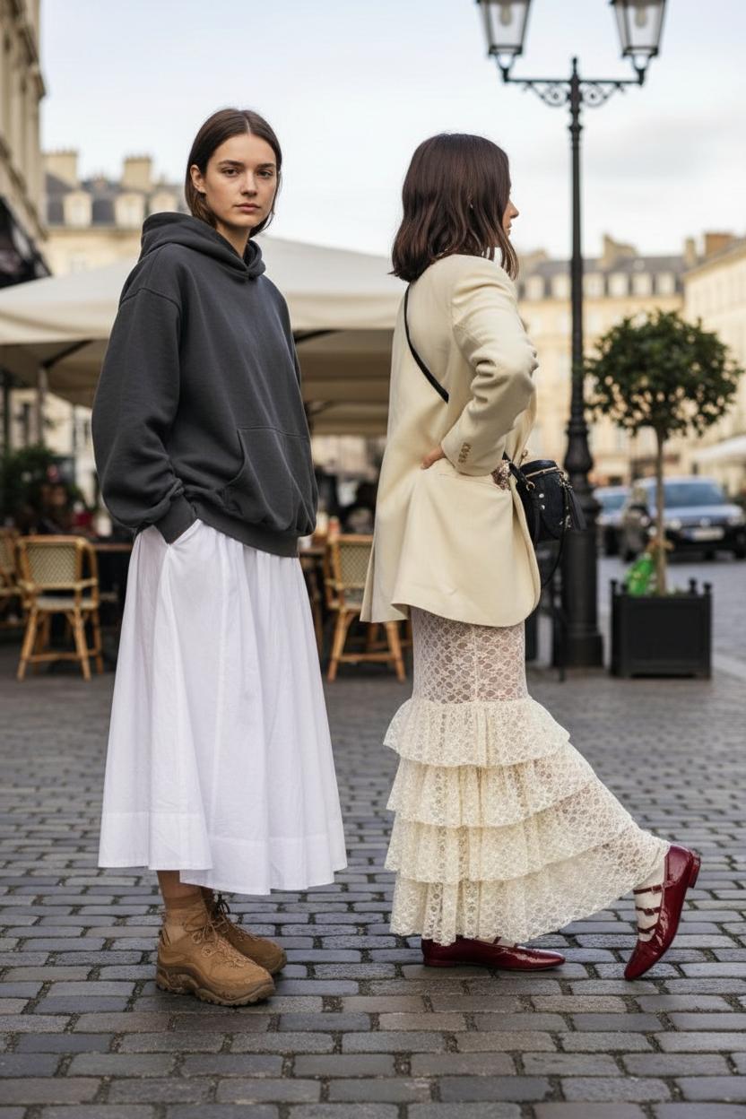 С чем носить юбку миди в 2025: модные образы, советы стилистов и антитренды — фото 10