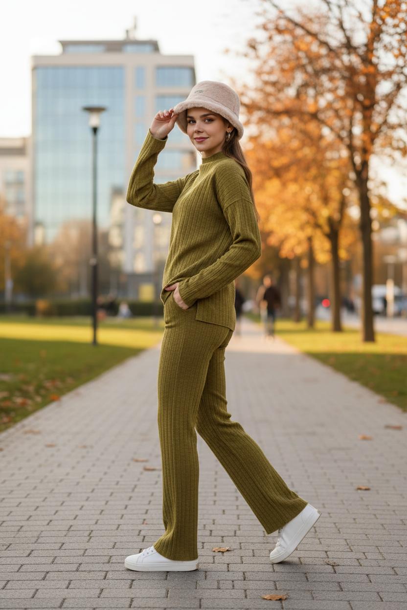 С чем сочетается оливковый цвет в одежде — фото 2
