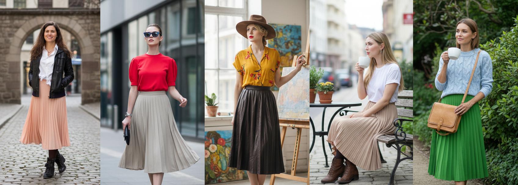 С чем носить юбку плиссе — фото 11