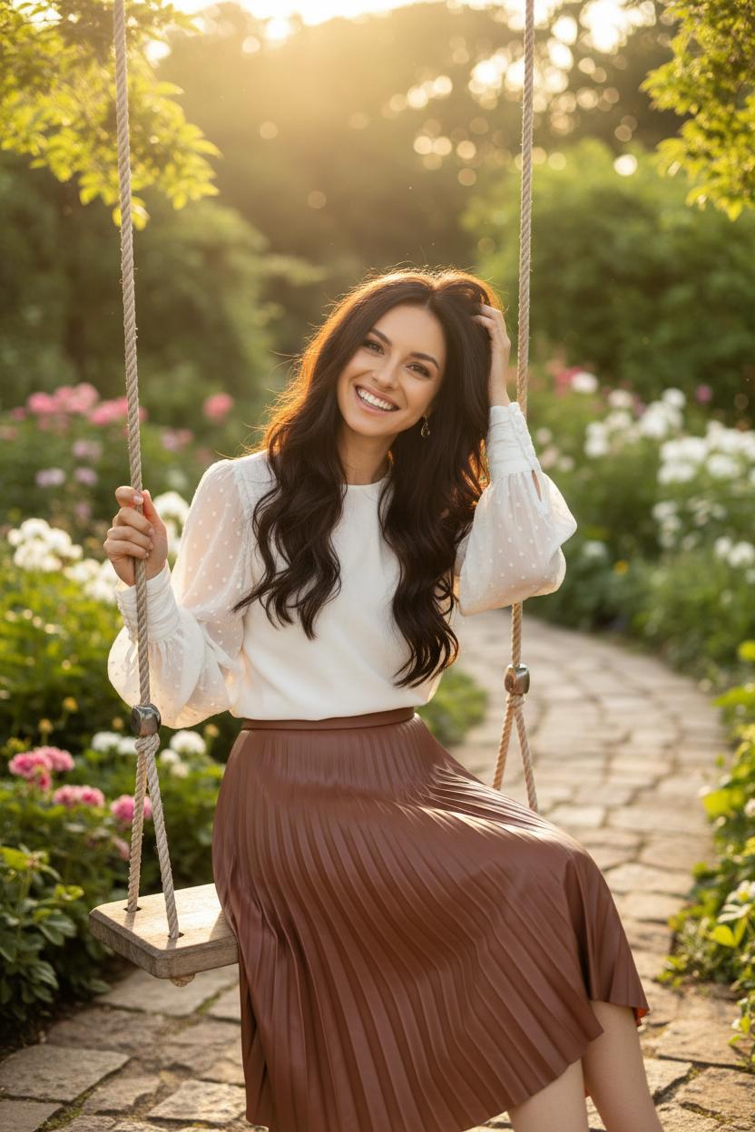 С чем носить юбку плиссе — фото 12