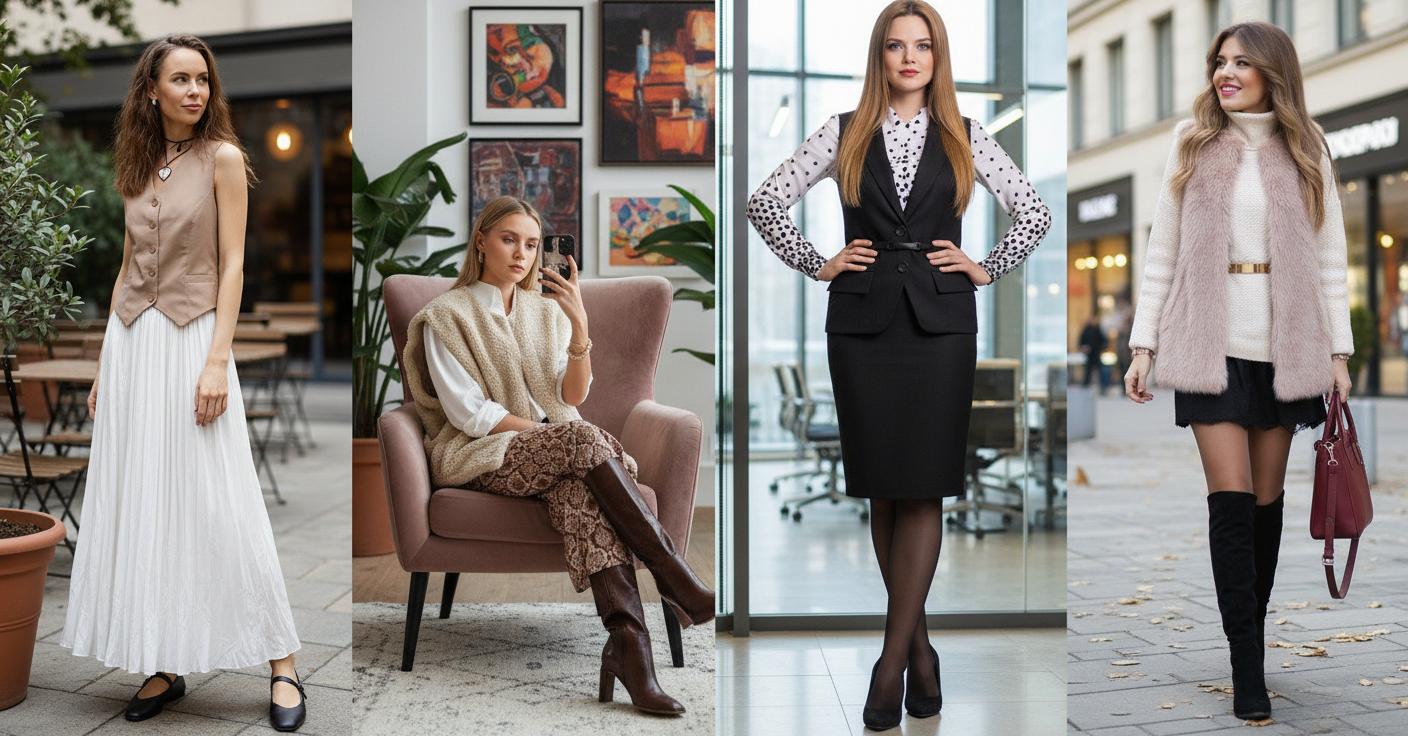 С чем носить женские жилеты в 2025 году — фото 5
