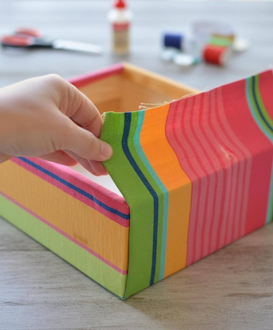 Как обшить коробку тканью своими руками: пошаговая инструкция, советы и идеи — фото 6