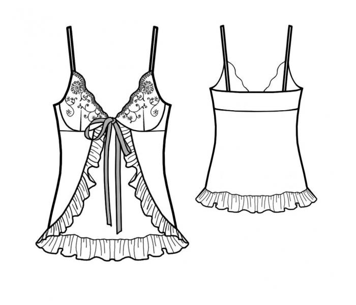 Сорочка с завязками спереди 